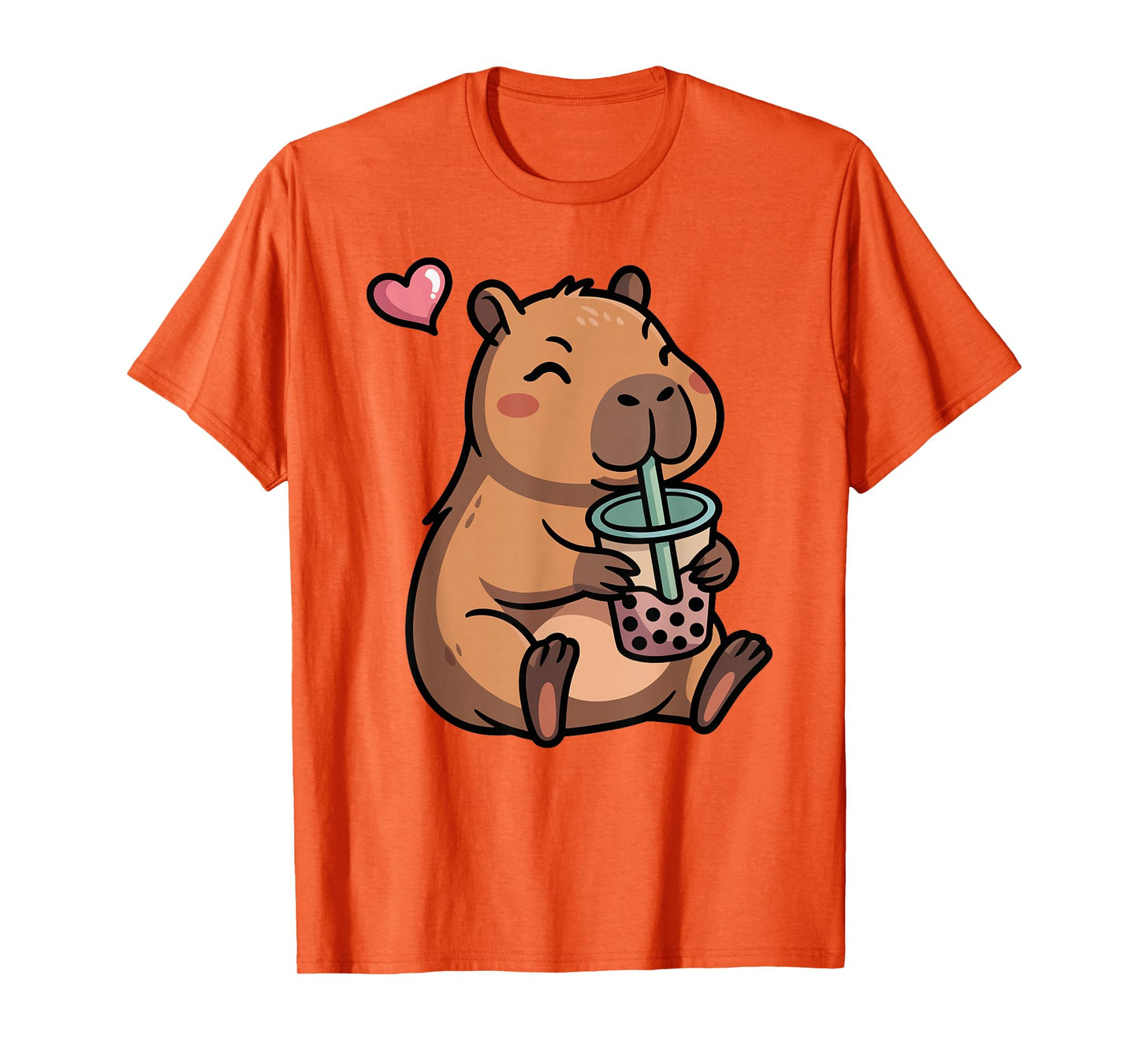 Cute Capybara Boba Bubble Tea Kawaii Capybara Girls Kids T-Shirt