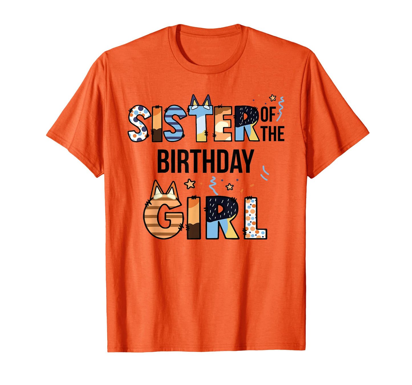 Sister Of The Birthday Girl Party Blue Dog Lover Matching T-Shirt