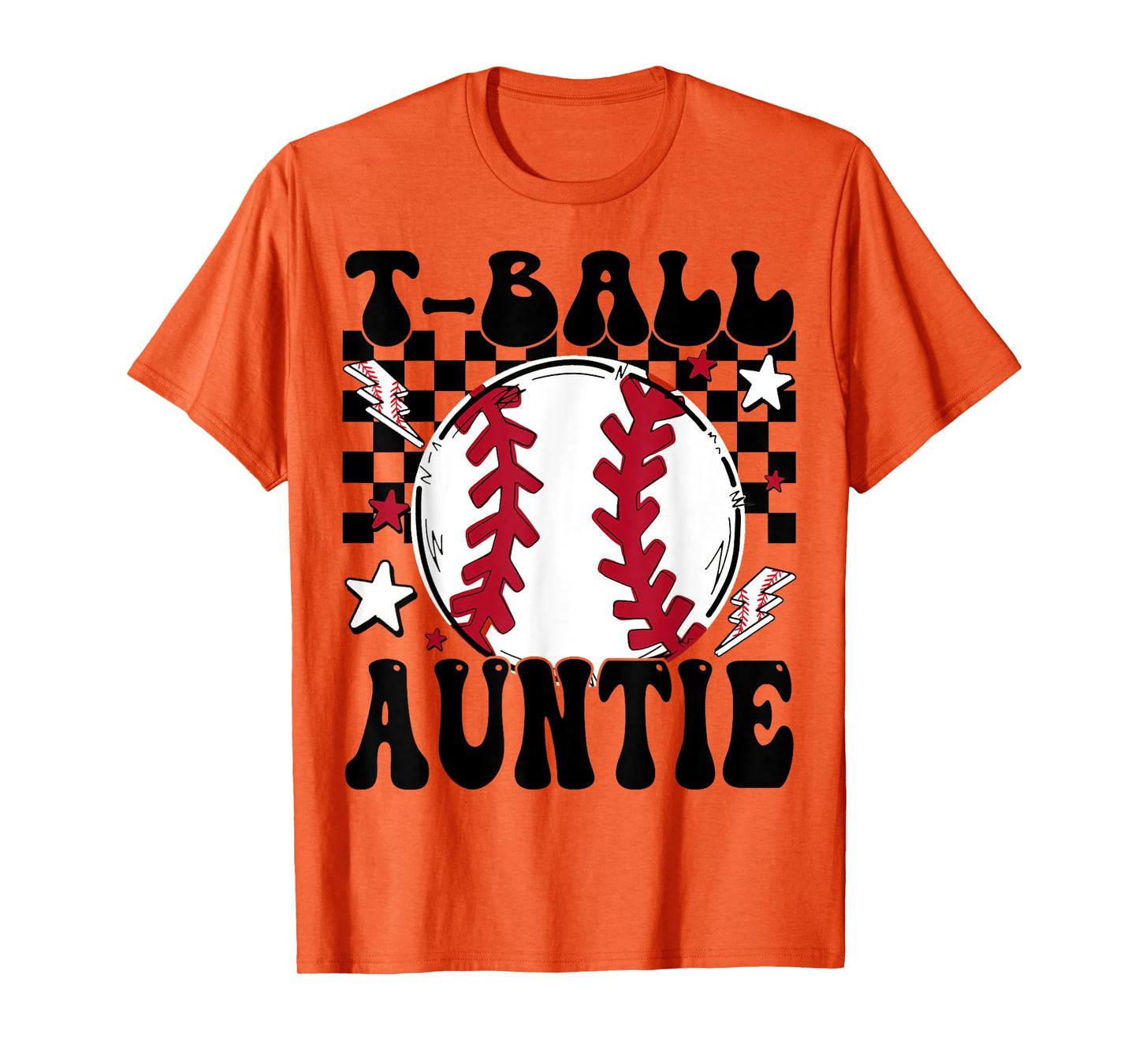 T-Ball Auntie Proud Tee Ball Auntie Groovy Family Matching T-Shirt