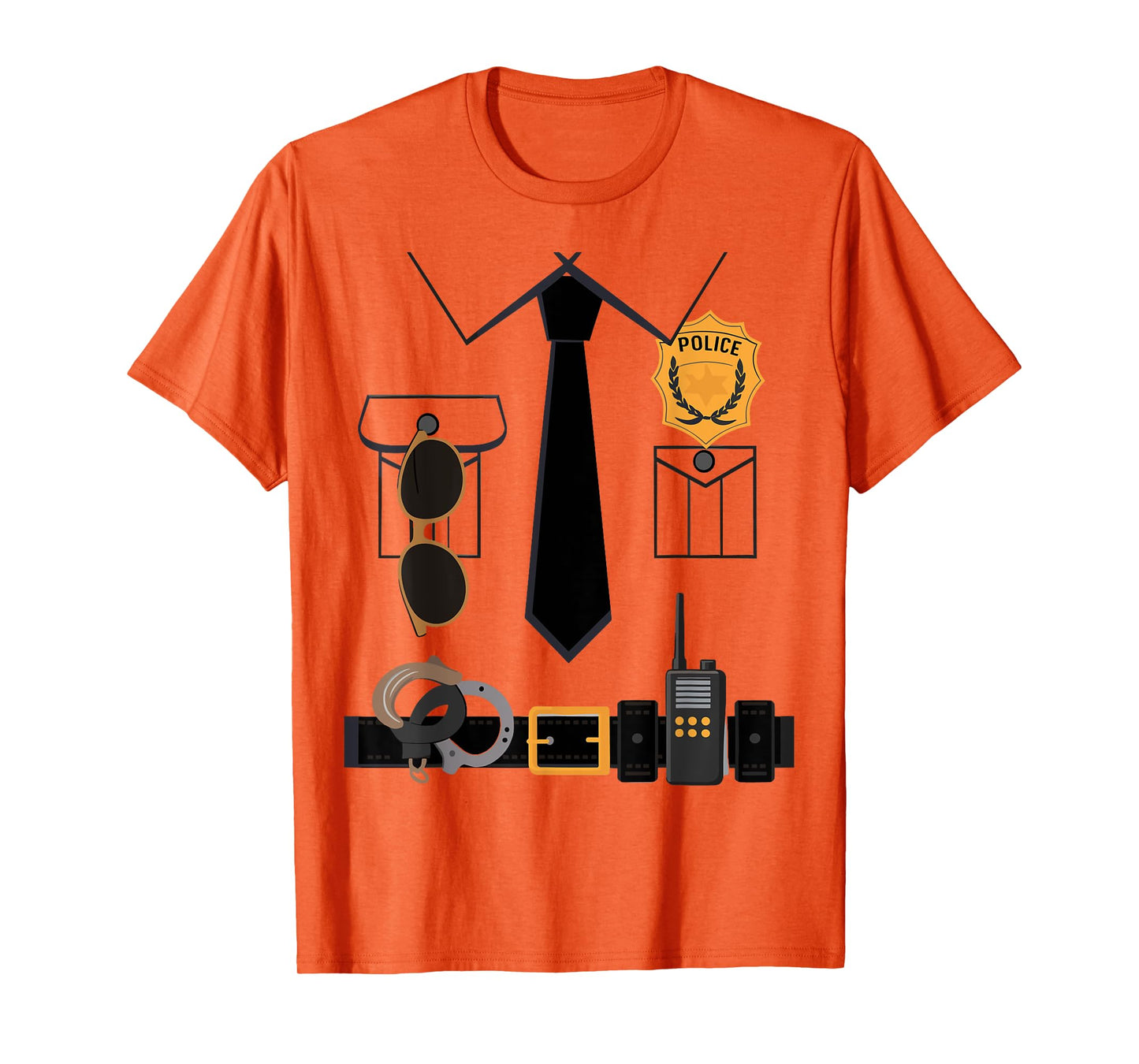 Police Costume For Kids & Adults Halloween Police Officer T-Shirt
