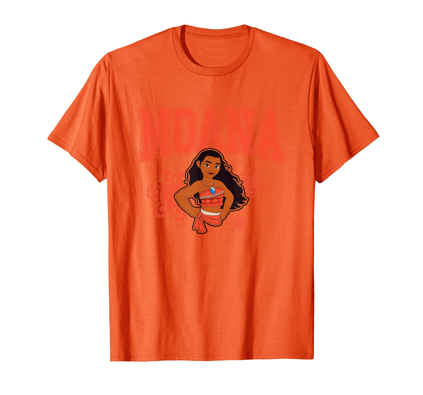 Disney Moana Brave Pose Big Chest Collegiate Chest Text Logo T-Shirt