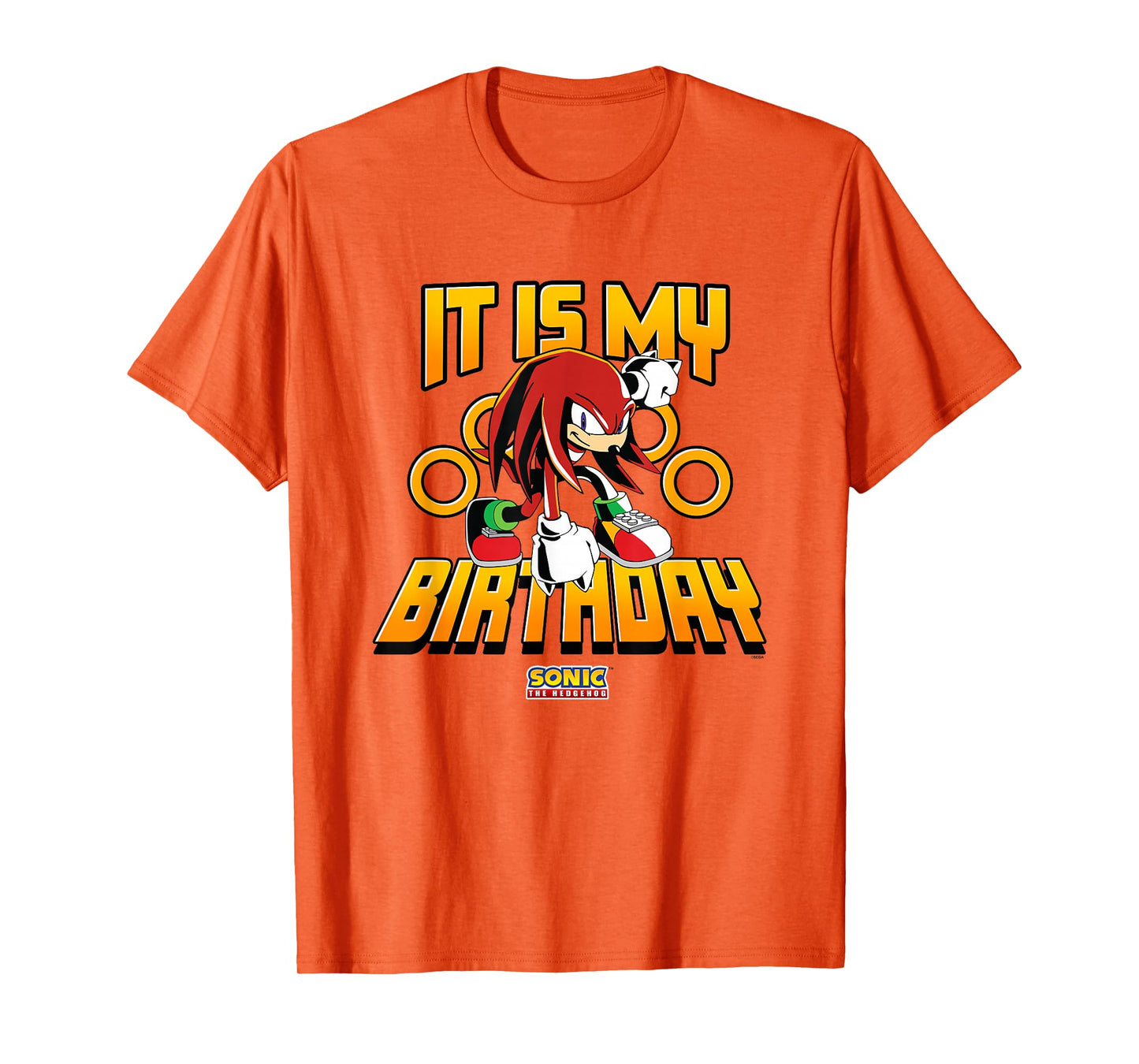 Sonic The Hedgehog Birthday It Is My Birthday Knuckles Logo T-Shirt