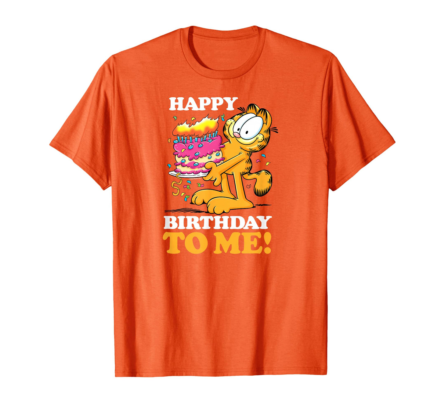 Garfield - Happy Birthday To Me with Cake T-Shirt