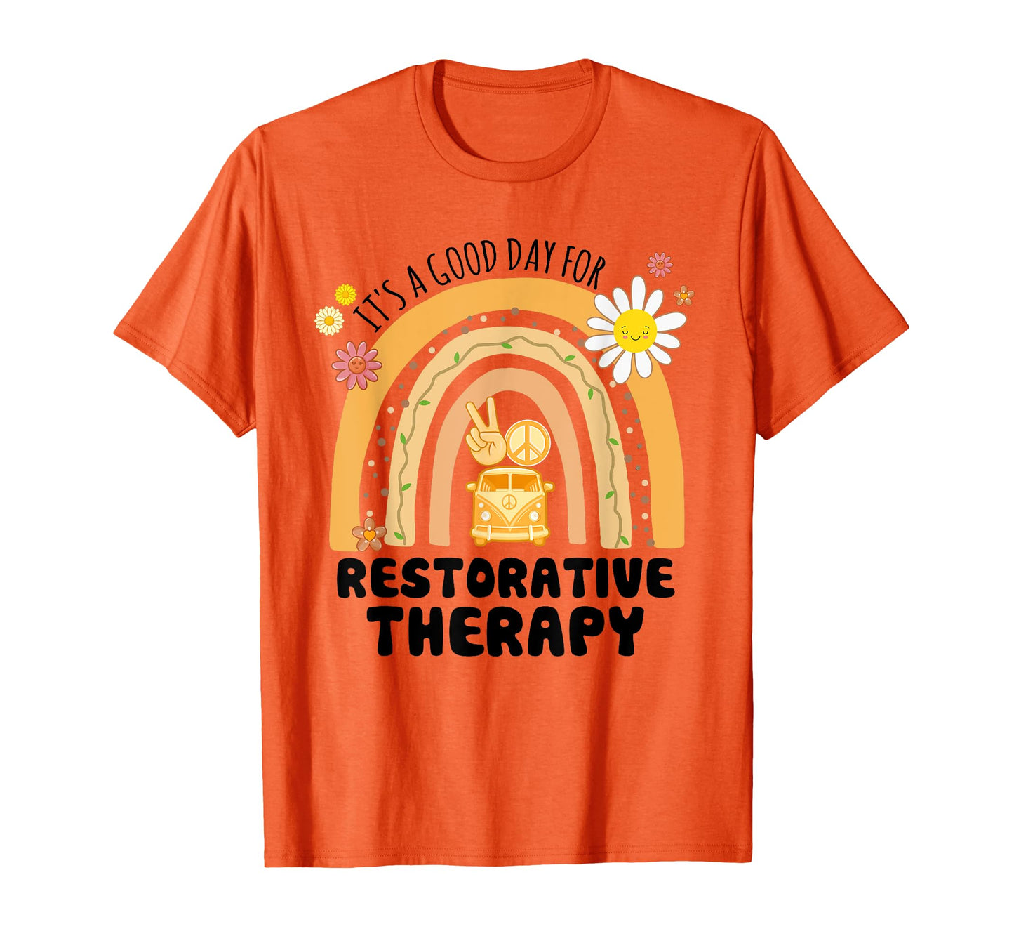 Rainbow Groovy Peace Restorative Therapy Vintage T-Shirt