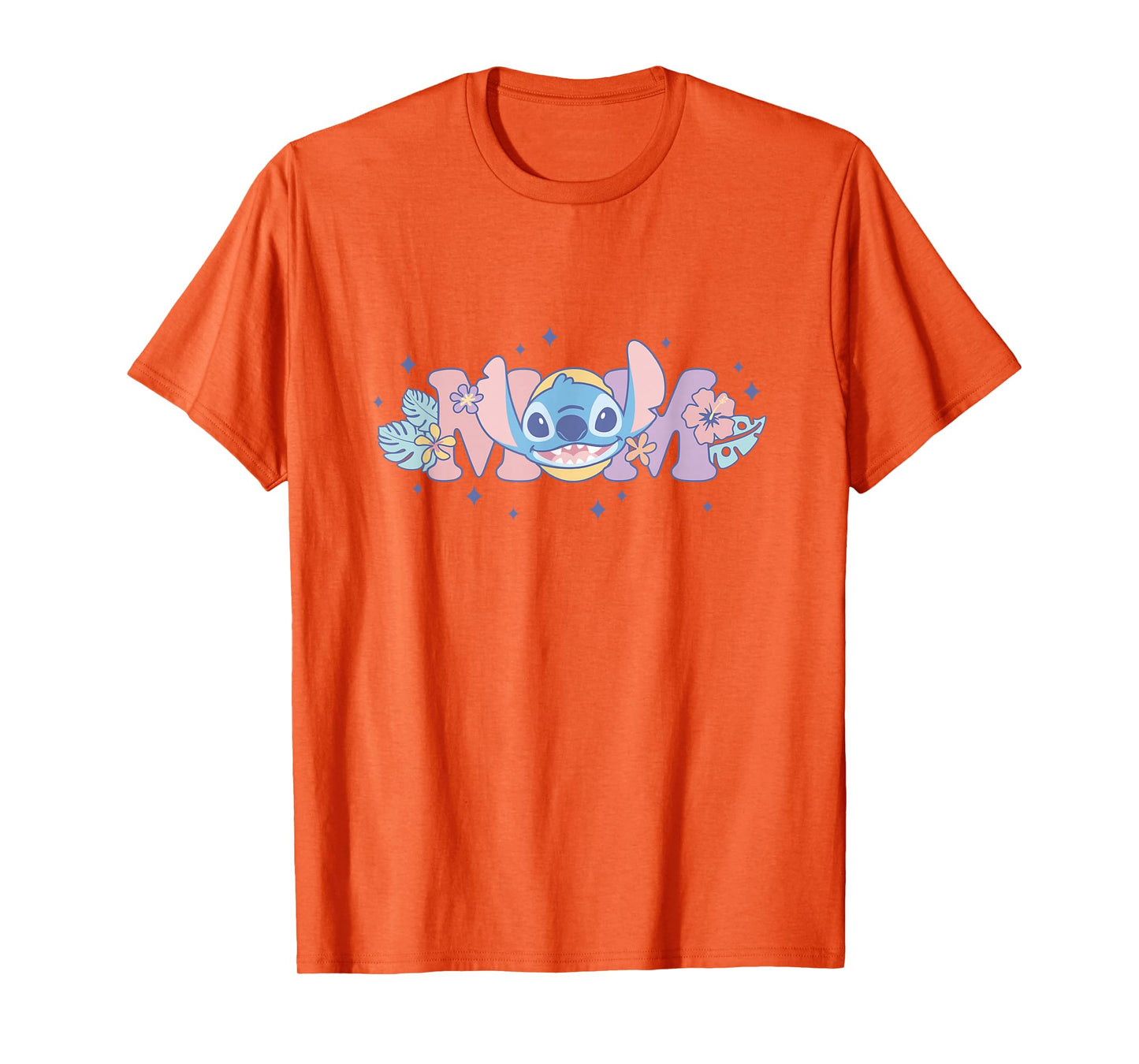 Disney Lilo & Stitch Mom Cute Stitch Floral Pastel Colors T-Shirt