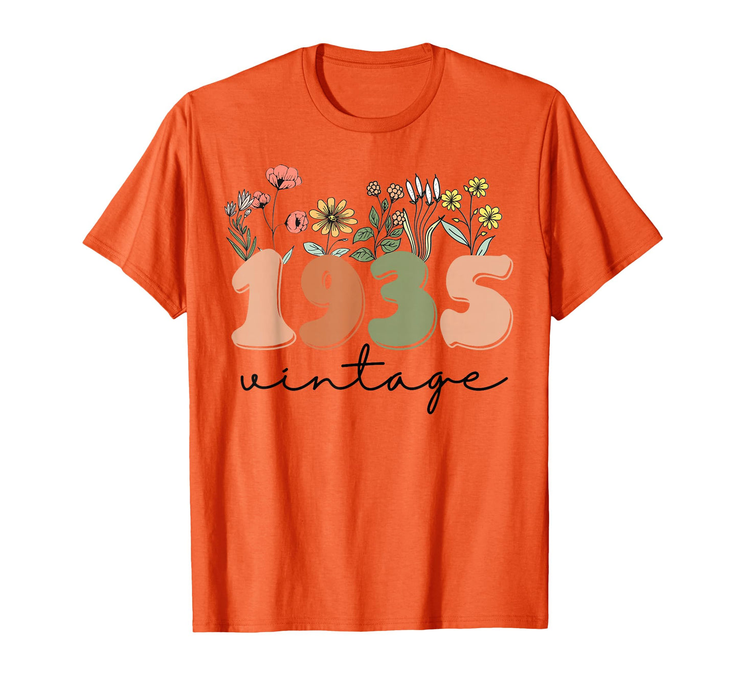90 Years Old Vintage 1935 90th Birthday Tee Wildflower Women T-Shirt