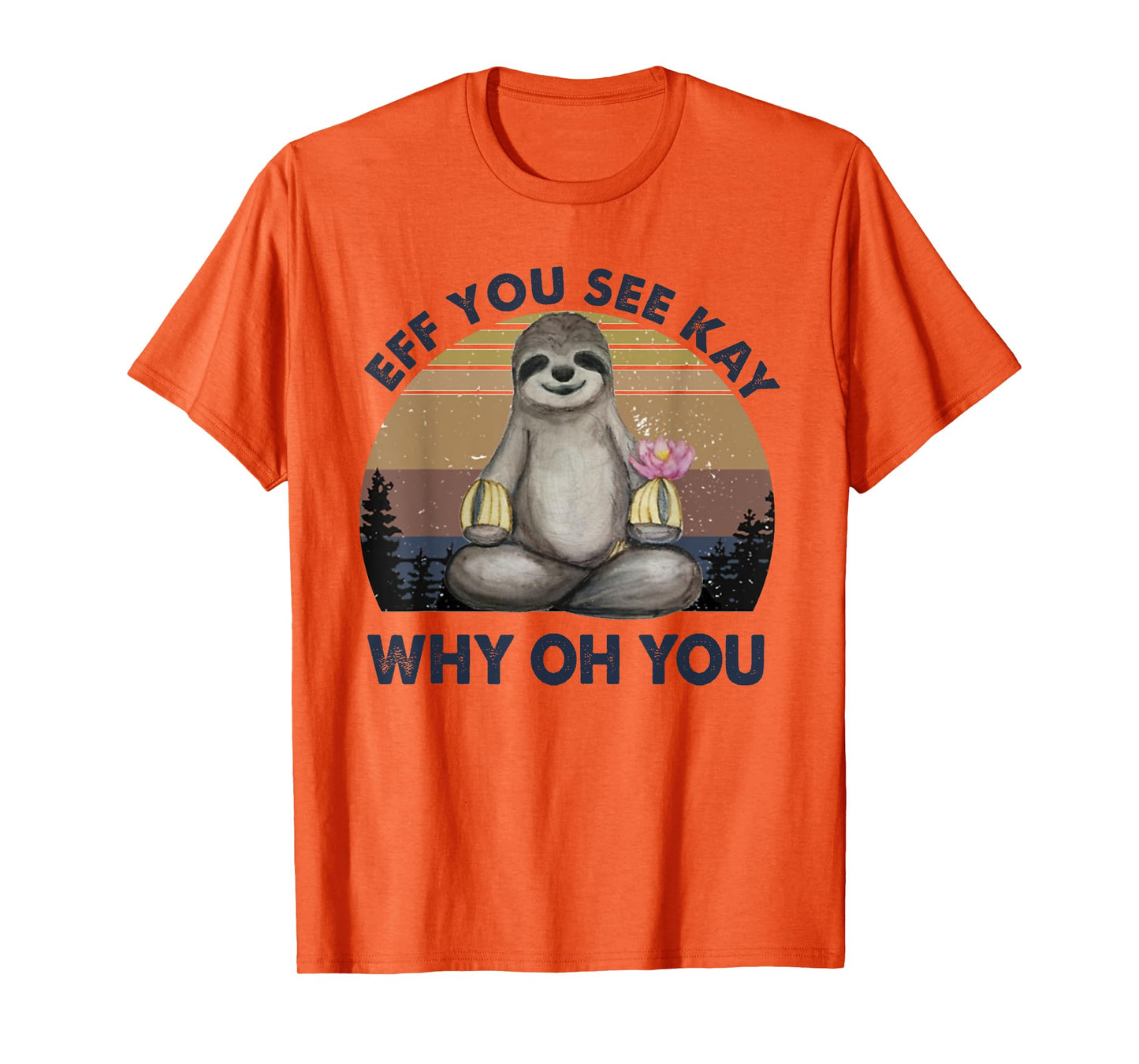 Eff You See Kay Why Oh You Funny Vintage Sloth Lover Yoga T-Shirt