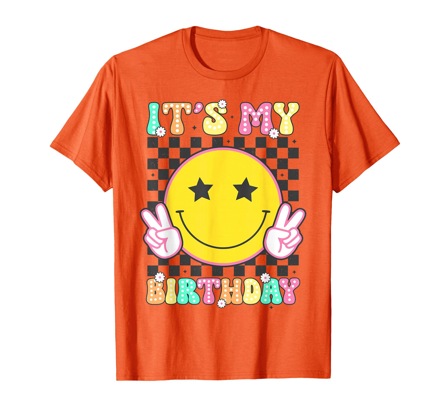 Groovy It's My Birthday Girls Women Teens Kid Bday Flower T-Shirt