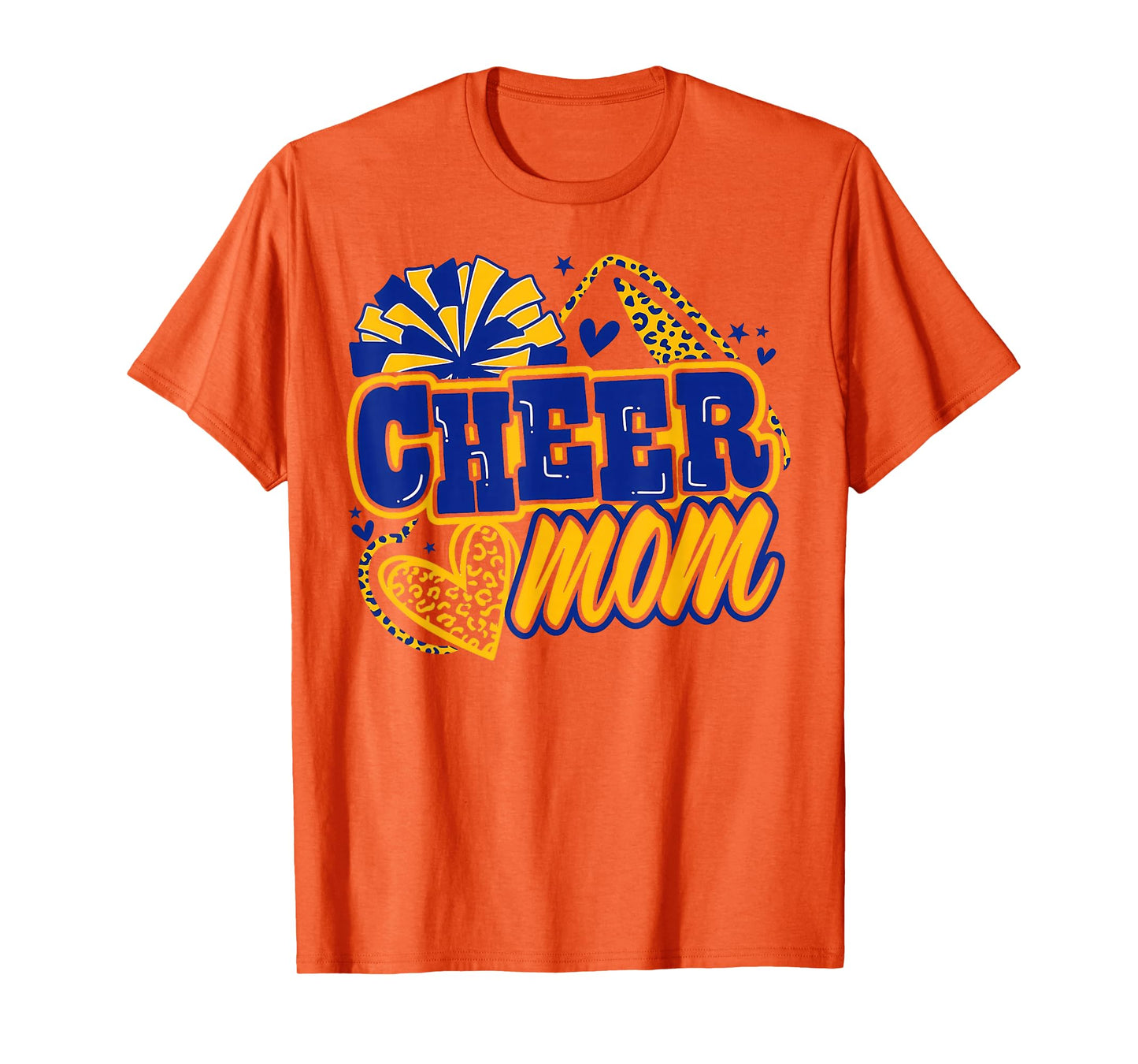 Cheer Mom Blue Gold Cheerleader Game Day Mama Football T-Shirt
