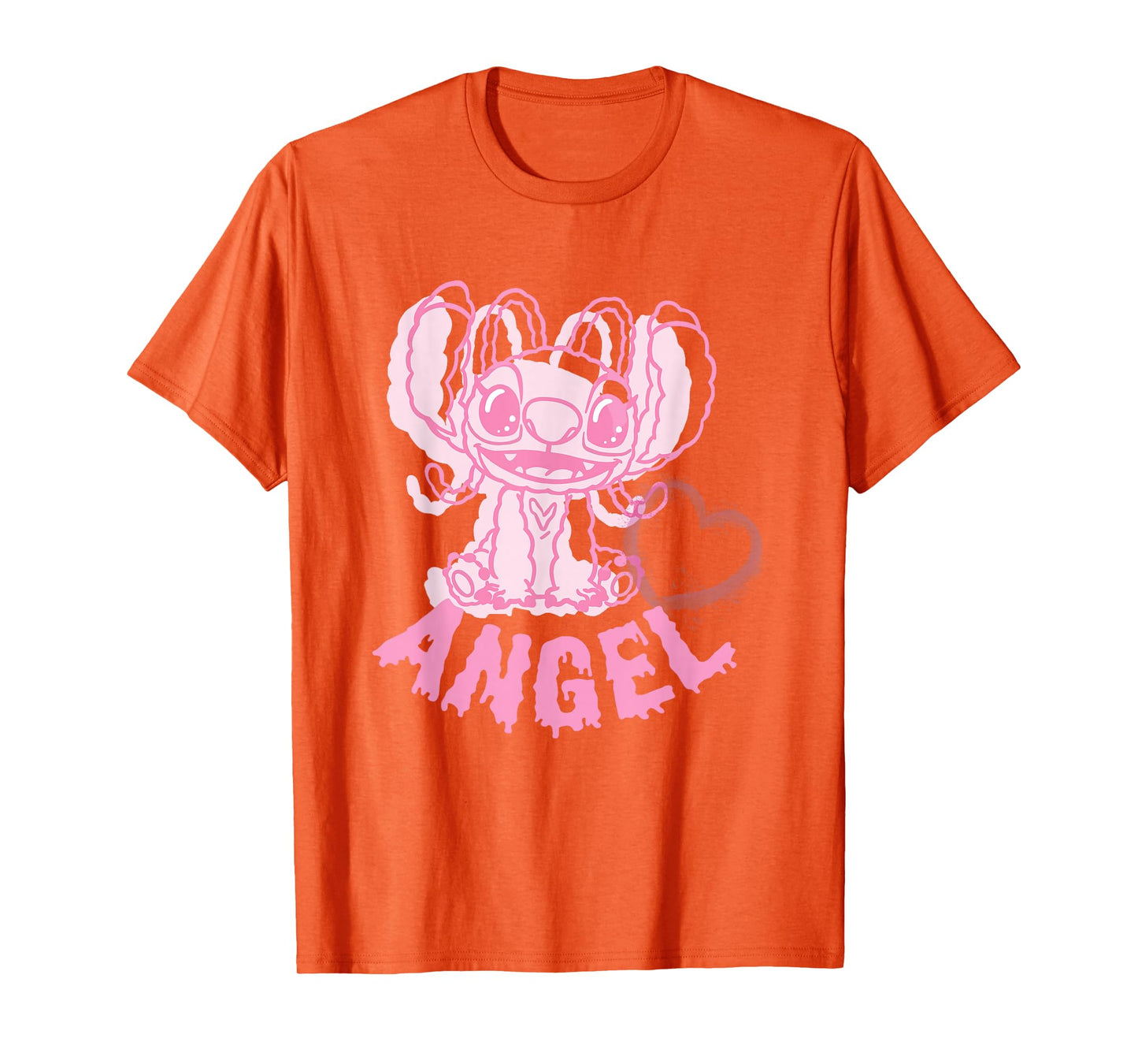 Disney Lilo & Stitch Cute Alien Pink Drip Angel T-Shirt