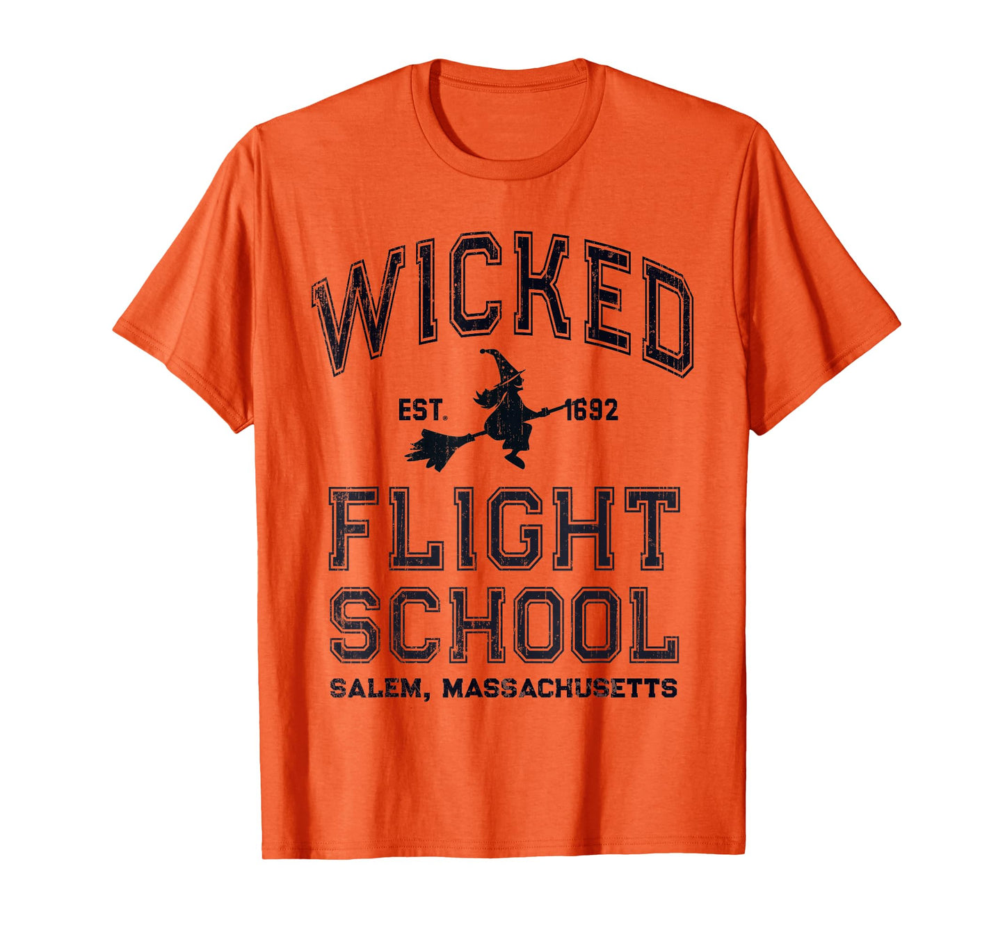 Funny WICKED FLIGHT SCHOOL Salem Massachusetts Witches Fly T-Shirt