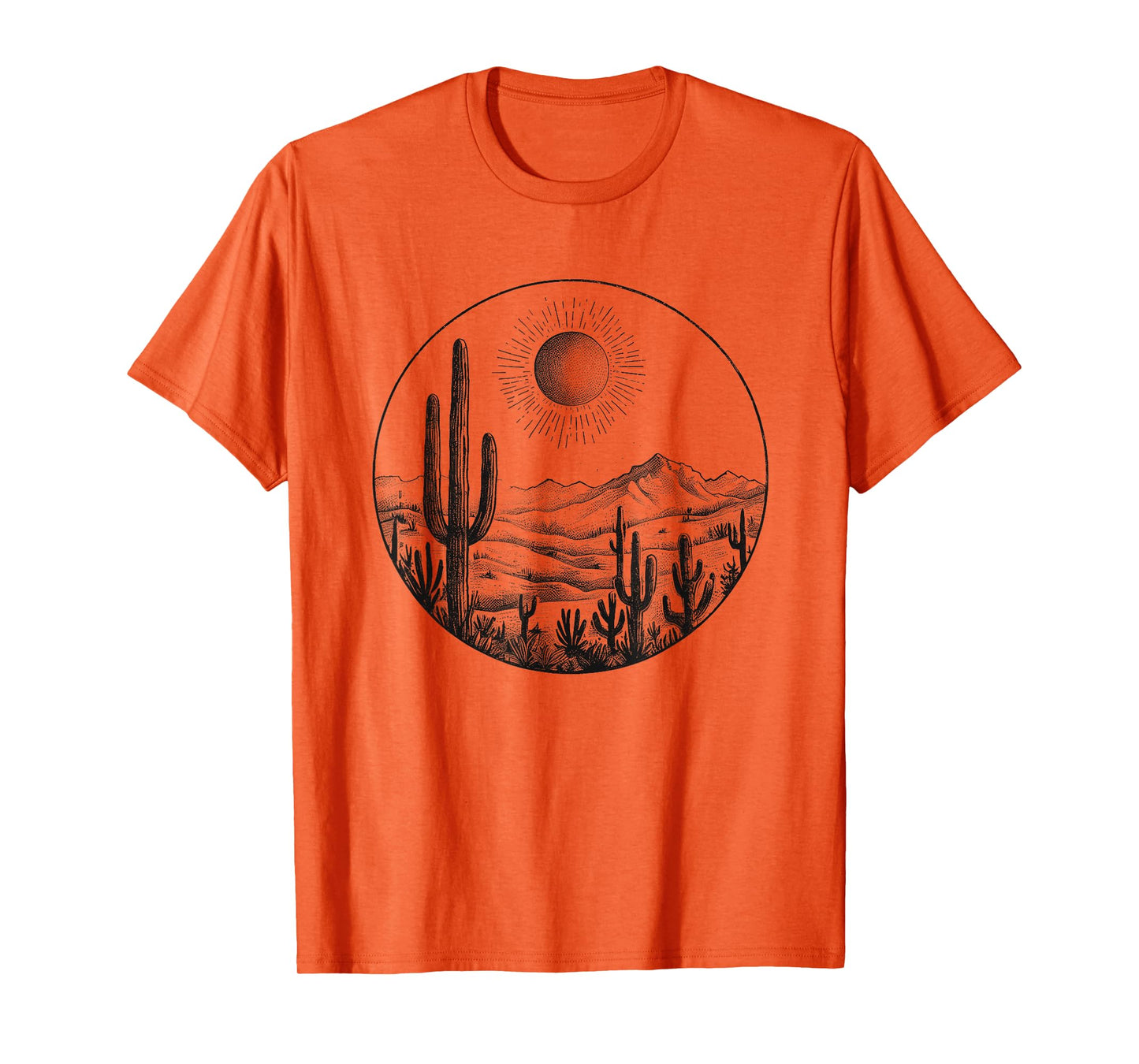 Desert Cactus Plants Adventure Arizona Cactus Scene Vintage T-Shirt