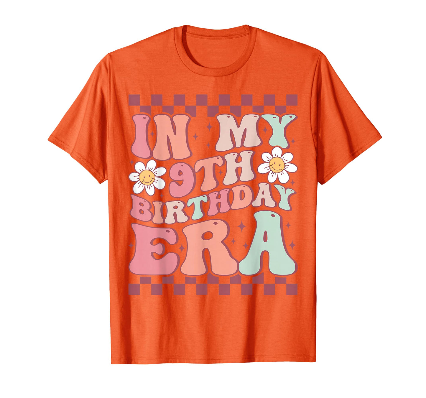In My 9th Birthday Era Cute Daisy Groovy 9th Birthday Party T-Shirt