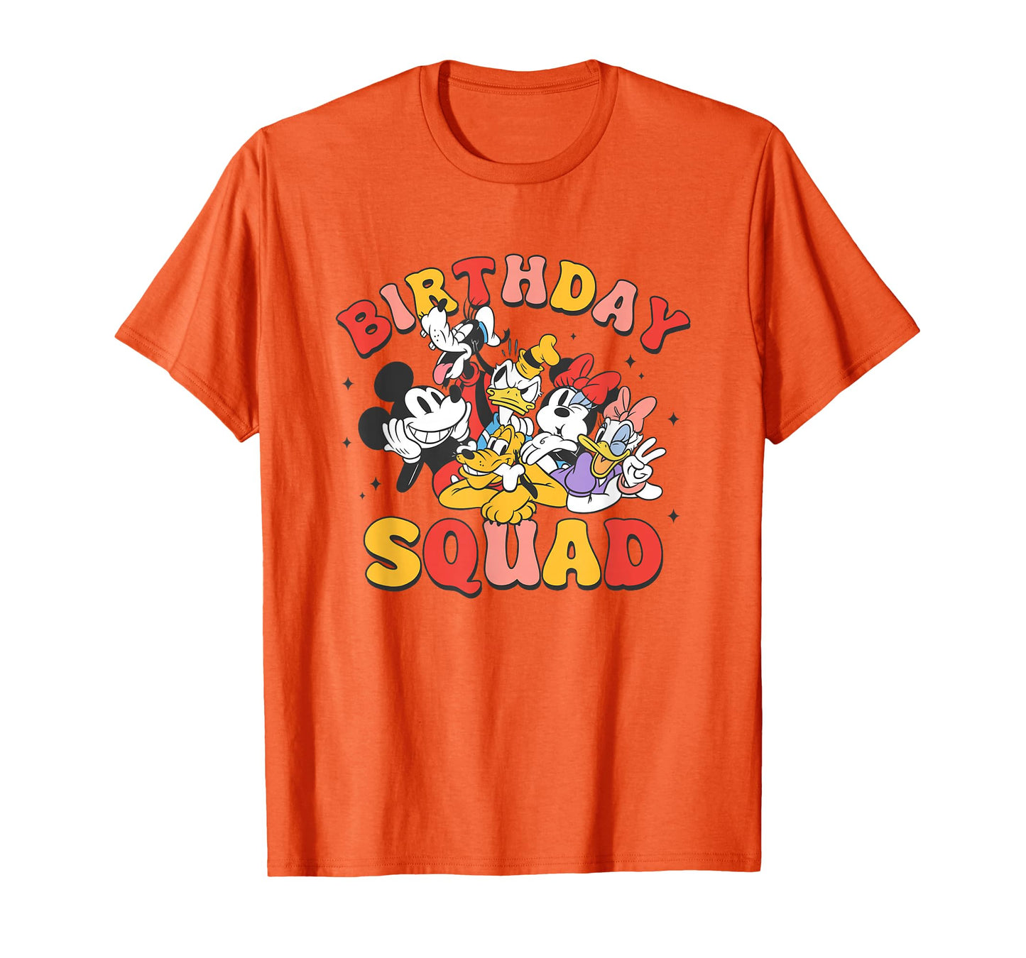 Disney Mickey And Friends Birthday Squad Vintage Group T-Shirt
