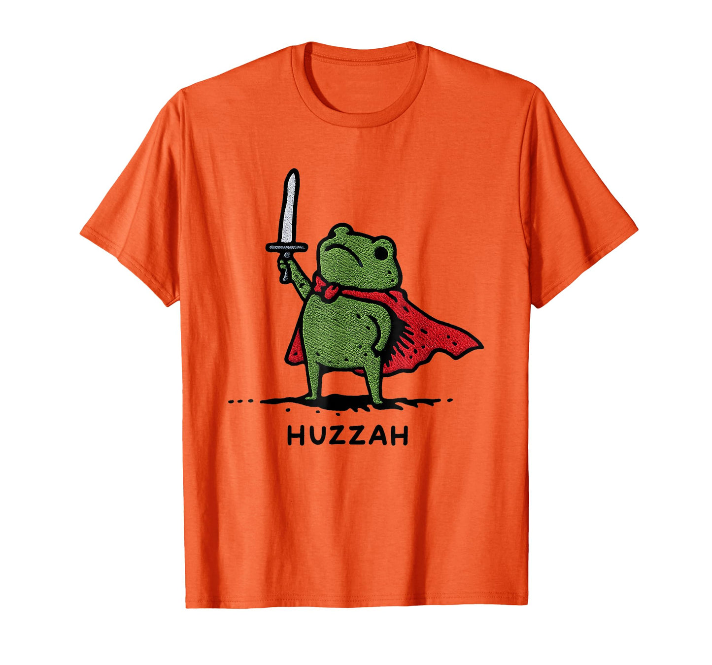 Huzzah Frog Knight Funny Sword Meme Quote T-Shirt