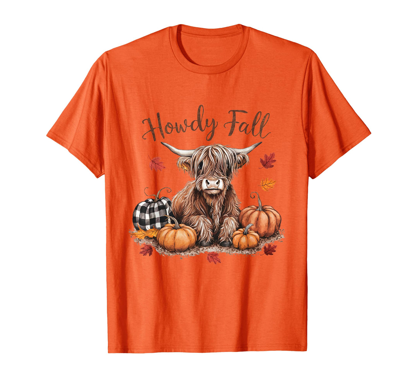 Howdy Fall Highland Cow Happy Thanksgiving Autumn Vibes Fall T-Shirt