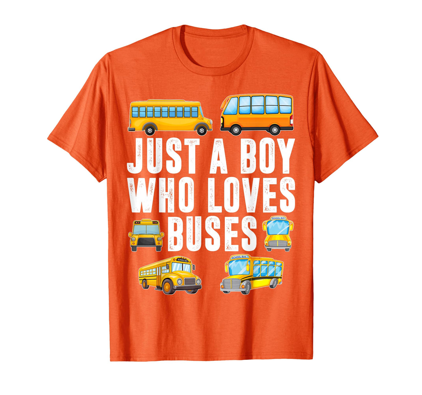 Kids Toddler Just A Boy Who Loves Buses Boys Men School Bus T-Shirt