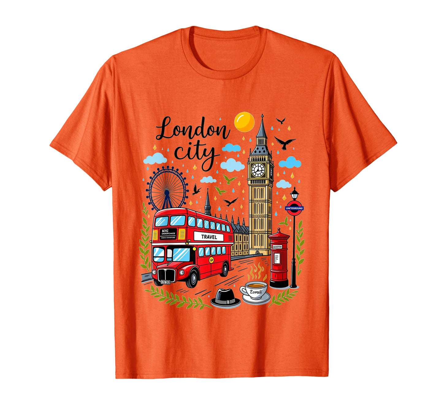 London City England Souvenir Iconic Landmarks UK Travel T-Shirt