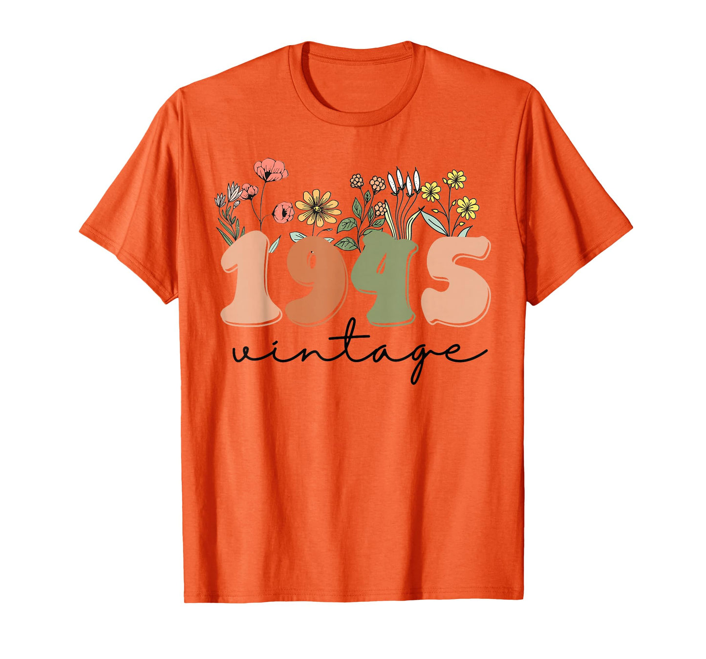 80 Years Old Vintage 1945 80th Birthday Tee Wildflower Women T-Shirt