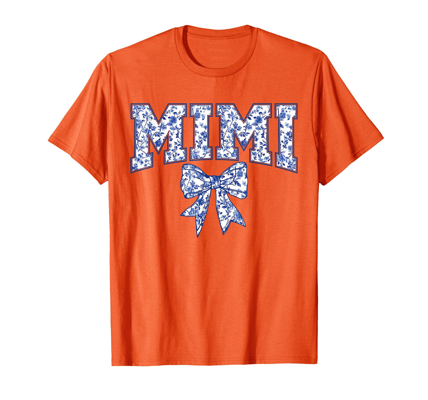Mimi Coquette Toile Blue Bow Floral Mother's Day Family T-Shirt