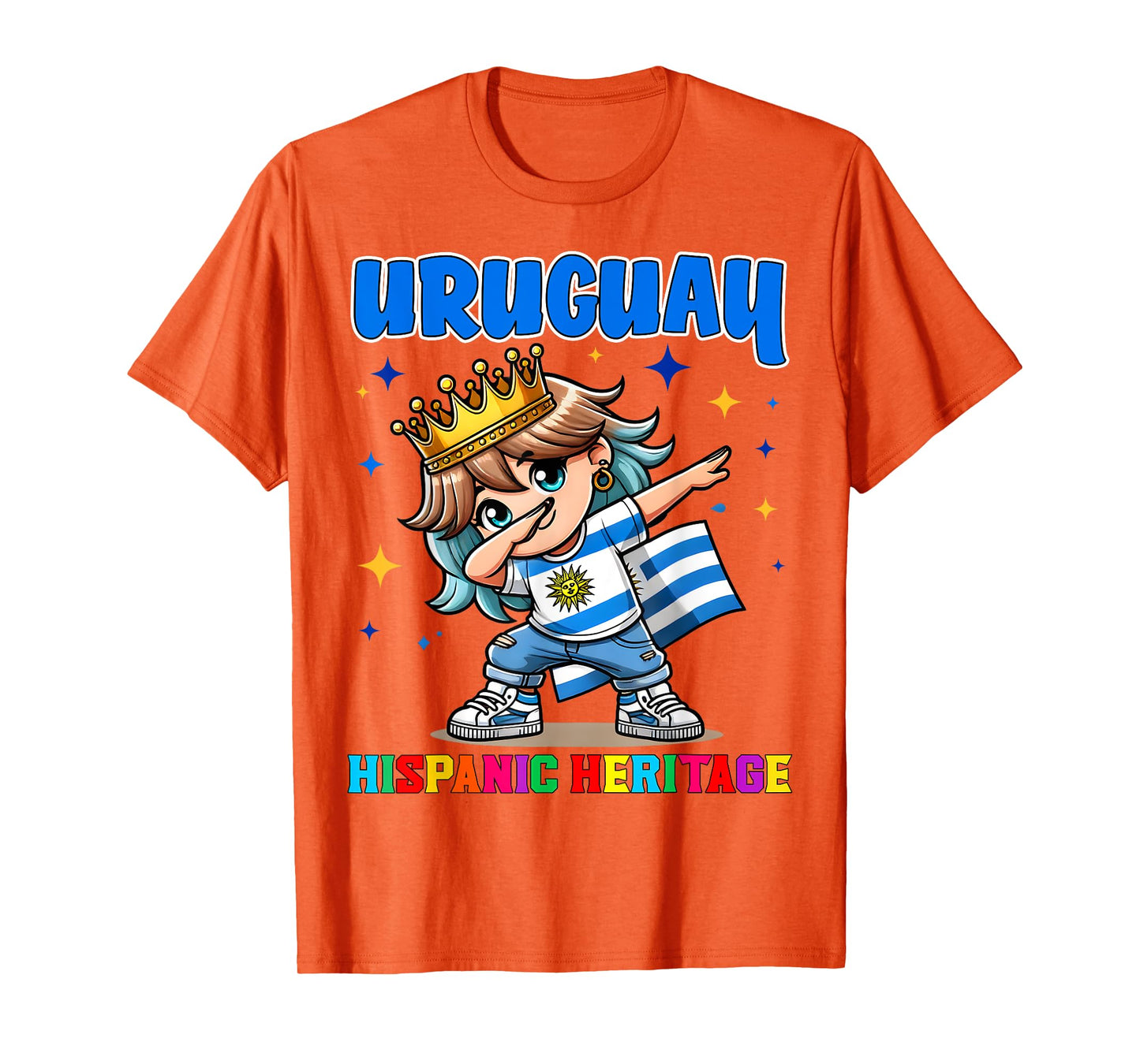 Uruguay Dabbing Girl Hispanic Heritage Celebration for Kids T-Shirt