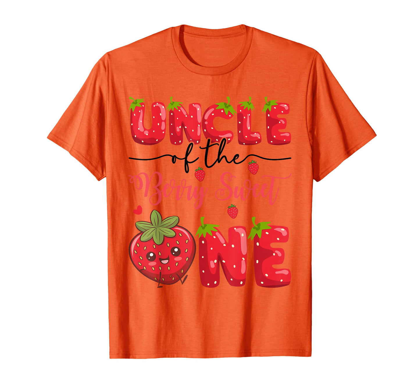 Uncle Of The Berry Sweet One Strawberry First Birthday T-Shirt