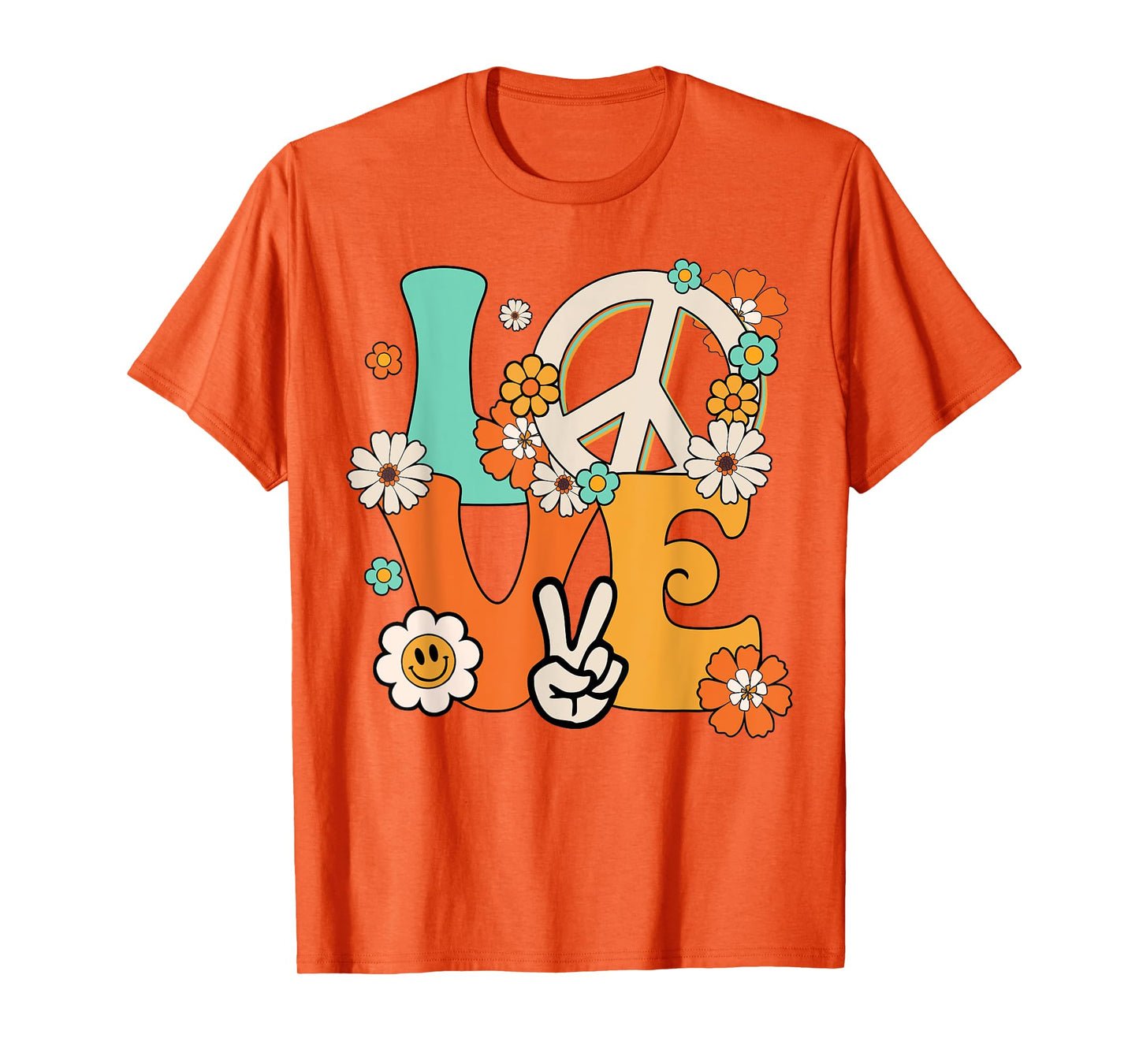PEACE SIGN LOVE T Shirt 60s 70s Tie Dye Hippie Costume T-Shirt