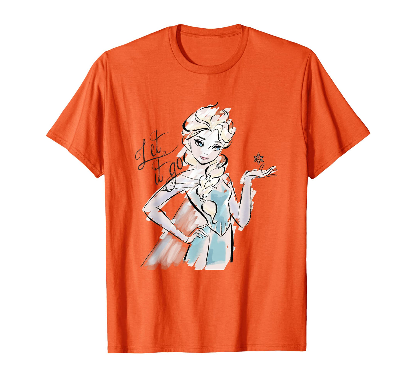 Disney Frozen Let It Go Elsa Vintage Sketch Outline T-Shirt