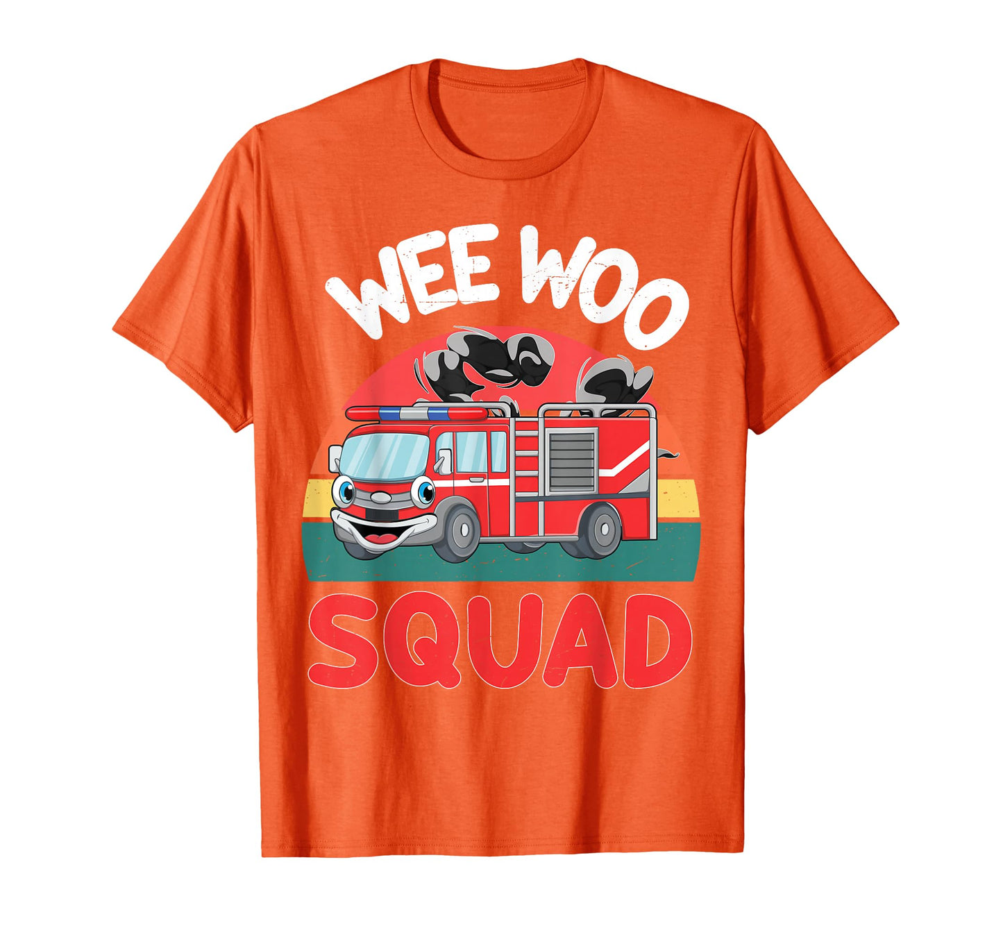 Toddler Wee Woo Squad Funny Firefighter Fireman Fire Truck T-Shirt