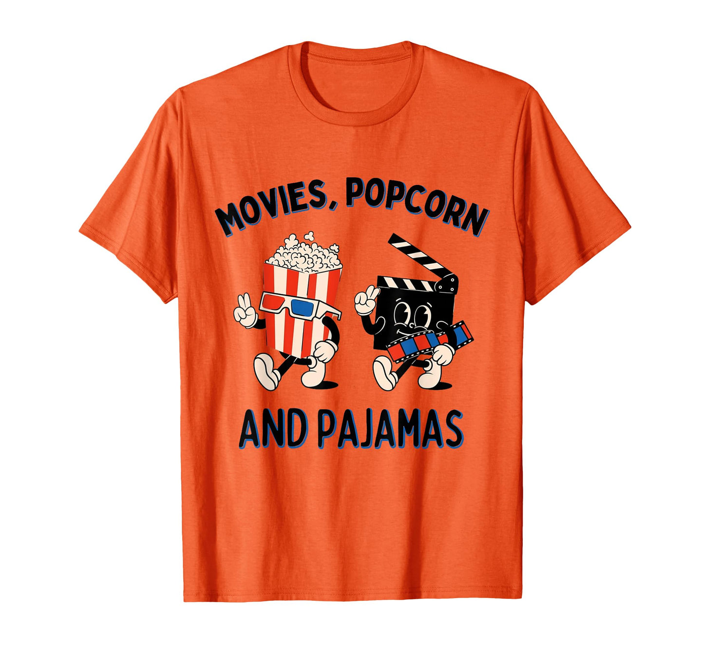 Movies Popcorn And Pajamas Popcorn Movie Night T-Shirt