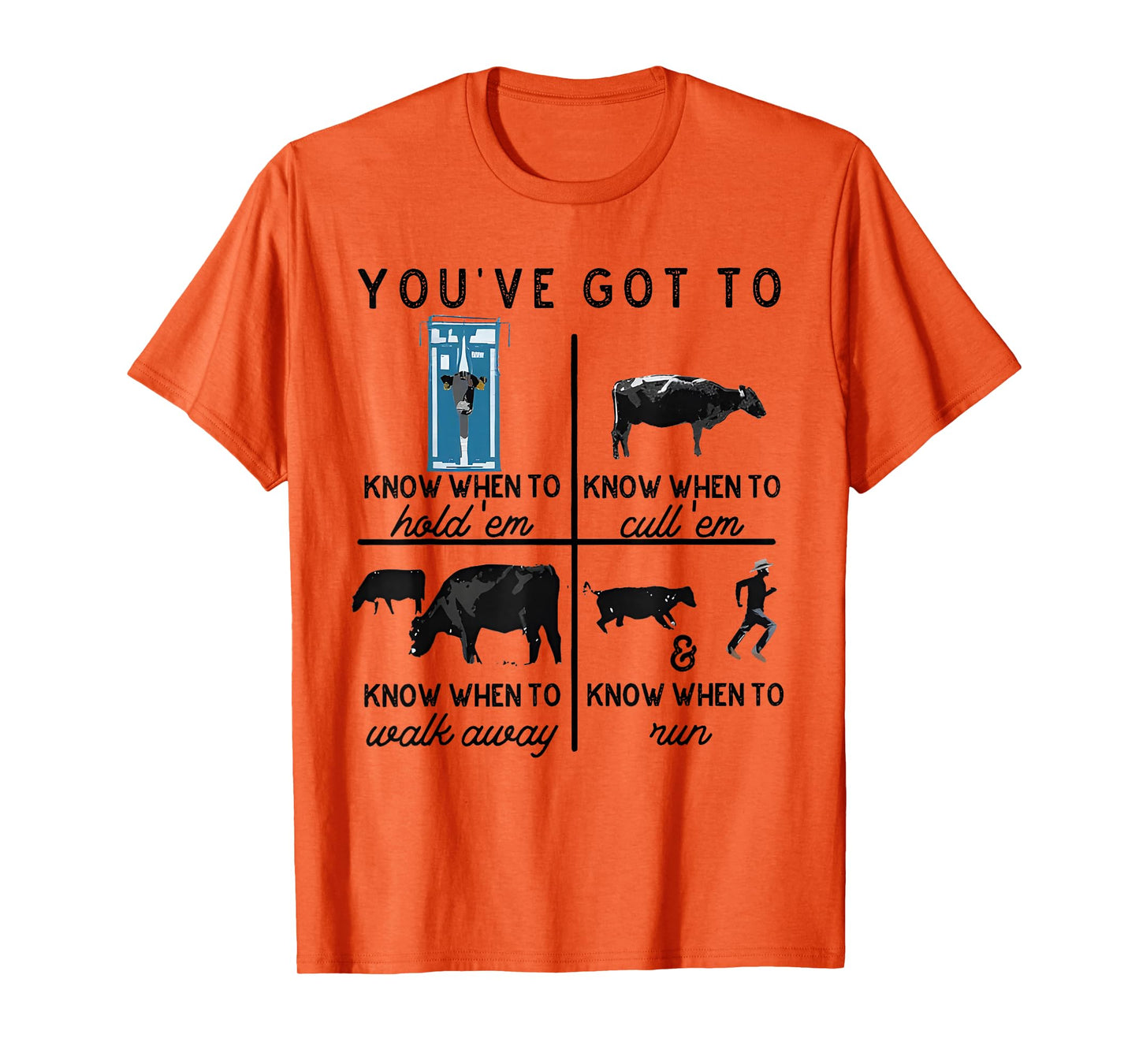 You've Got To Know When To Hold'em Retro Funny Cow Lover T-Shirt