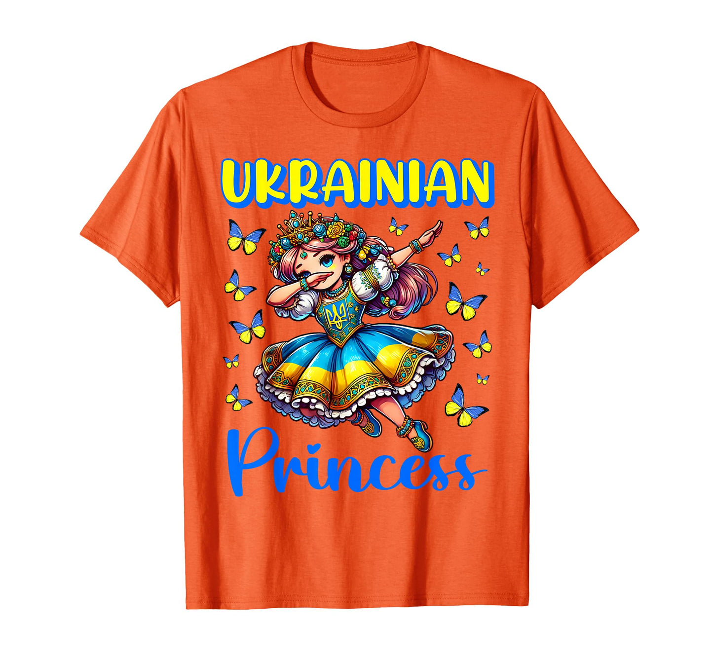 Ukrainian Princess Dab Girl Flag Dress Heritage for Kids T-Shirt