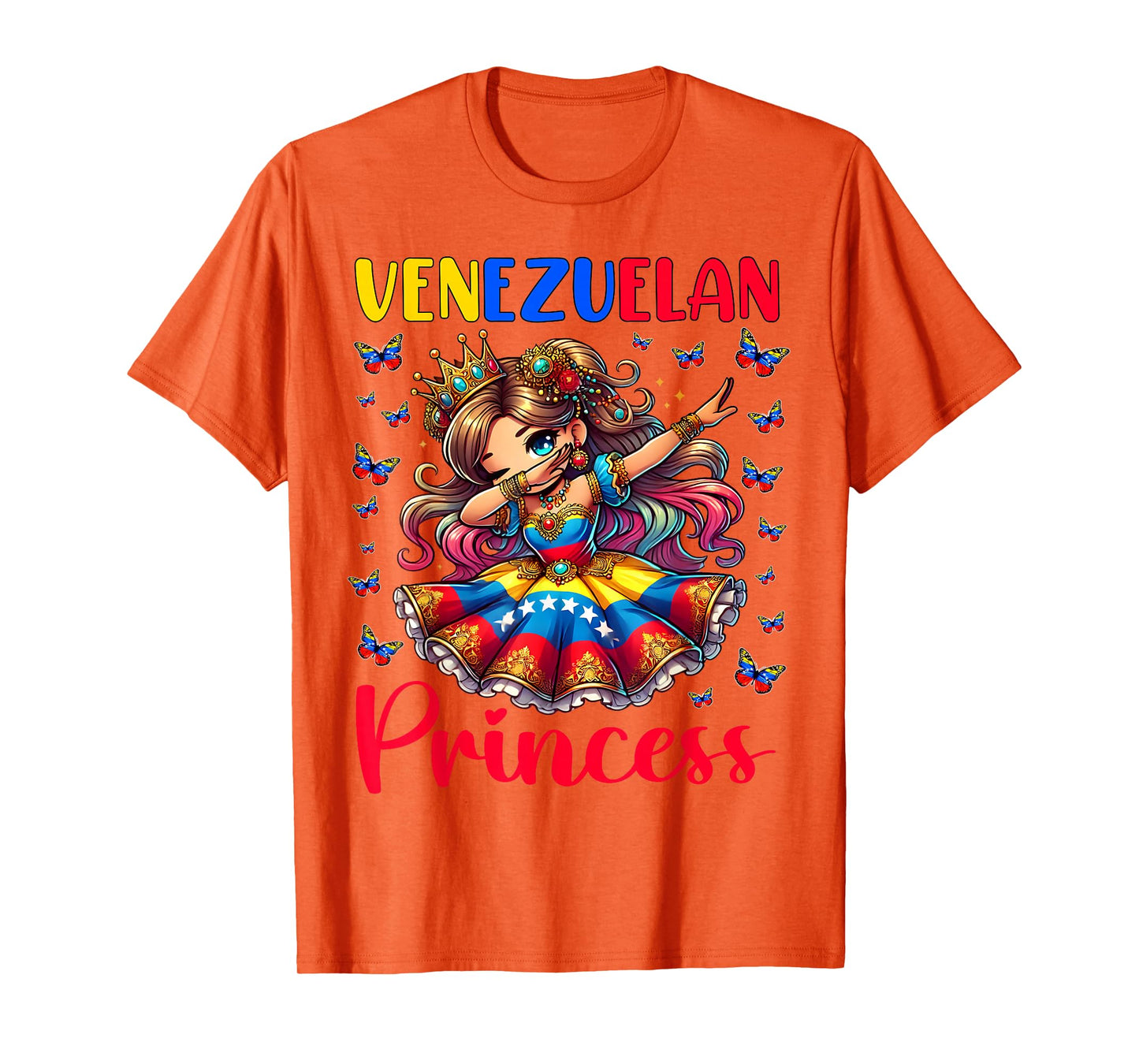 Venezuelan Princess Dab Girl Flag Dress Heritage for Kids T-Shirt