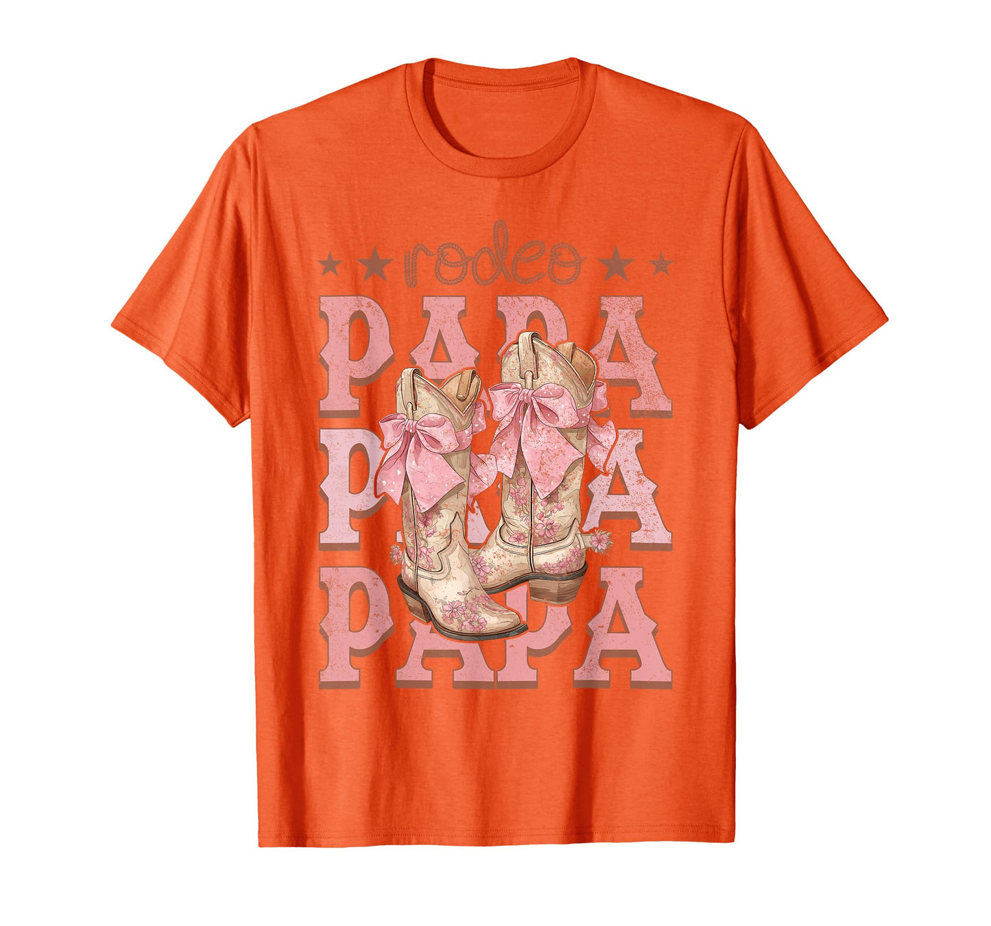 Rodeo Papa Pink Boots Coquette Cow-Girl Birthday Party T-Shirt