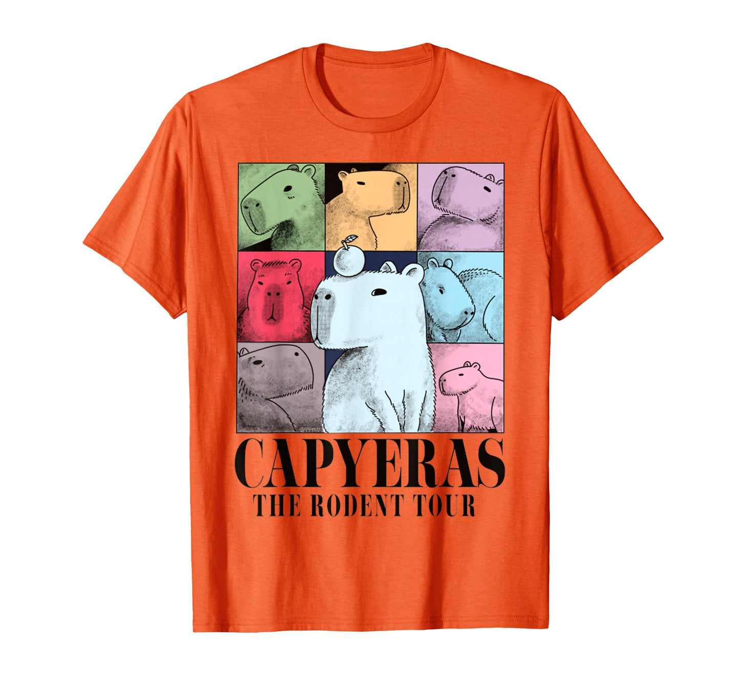 Capyeras Funny Cute Capybara Color Concert Tour Cute Animals T-Shirt