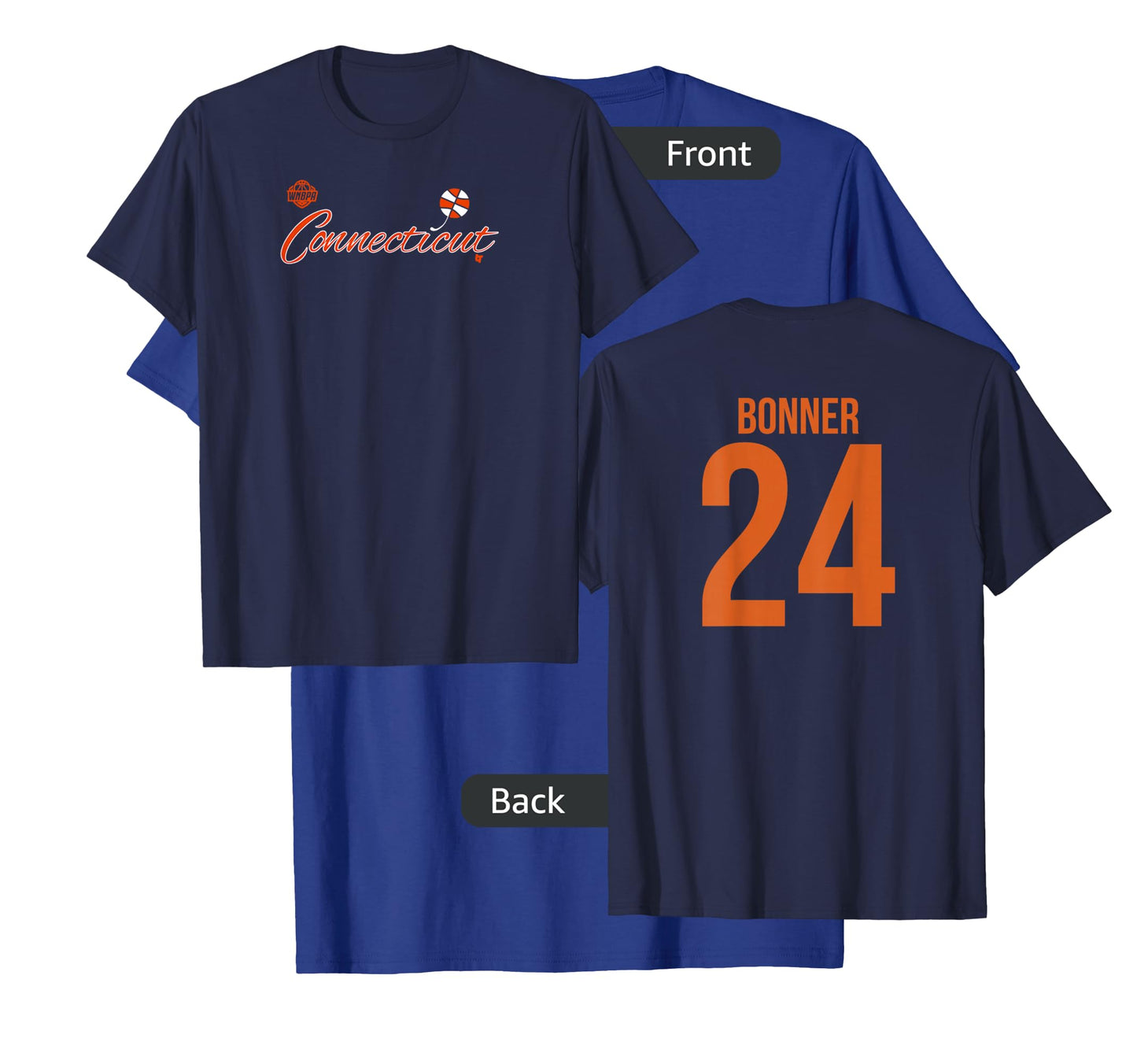 DeWanna Bonner 24 - Number on Back - Connecticut Basketball T-Shirt