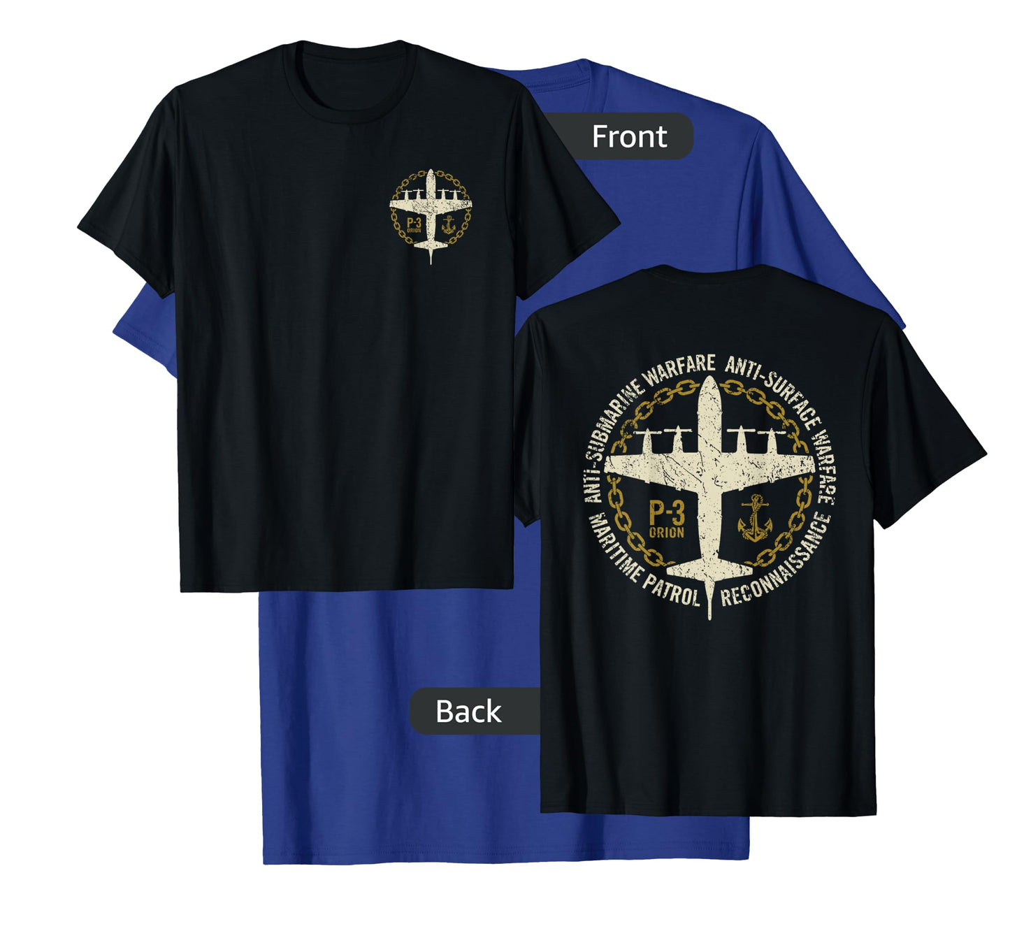 P-3 Orion Anti-Submarine Warfare Patrol Military Aircraft T-Shirt