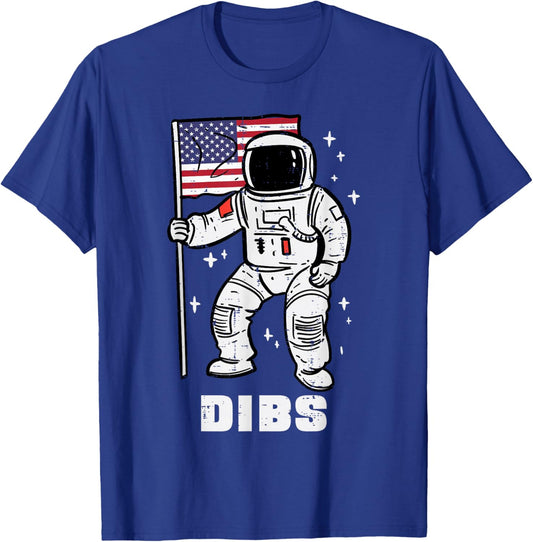 Space Astronaut Dibs Fourth July 4th Patriot Men Women Kids T-Shirt - T-Shirt | Royal