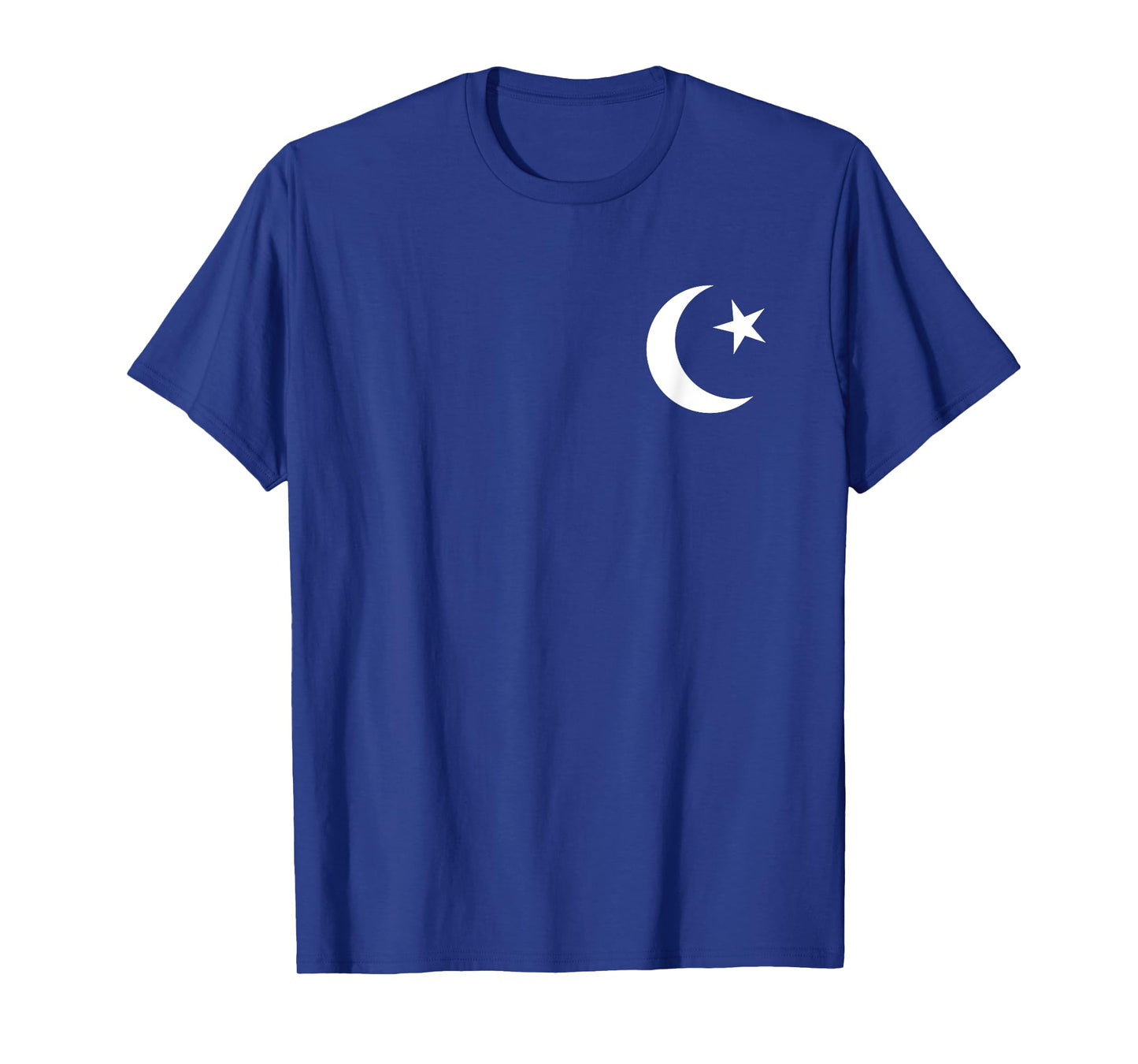 White Symbol of Islam Crescent Moon and Star Minimalist T-Shirt
