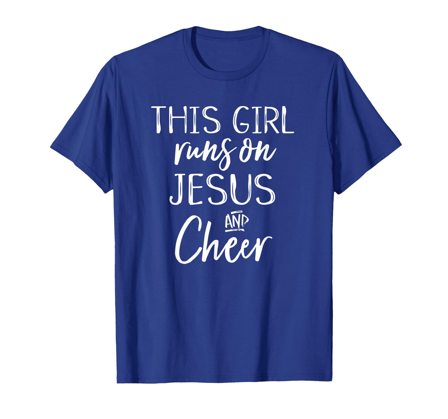 This Girl Runs On Jesus and Cheer Christian Cute Shirt