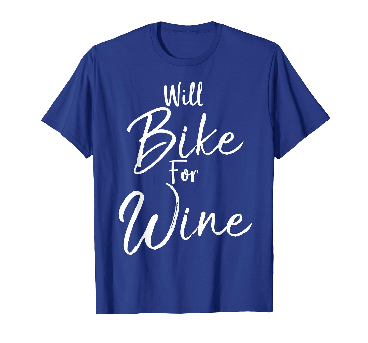 Will Bike for Wine Shirt Funny Biking Cycling Spin Tee T-Shirt