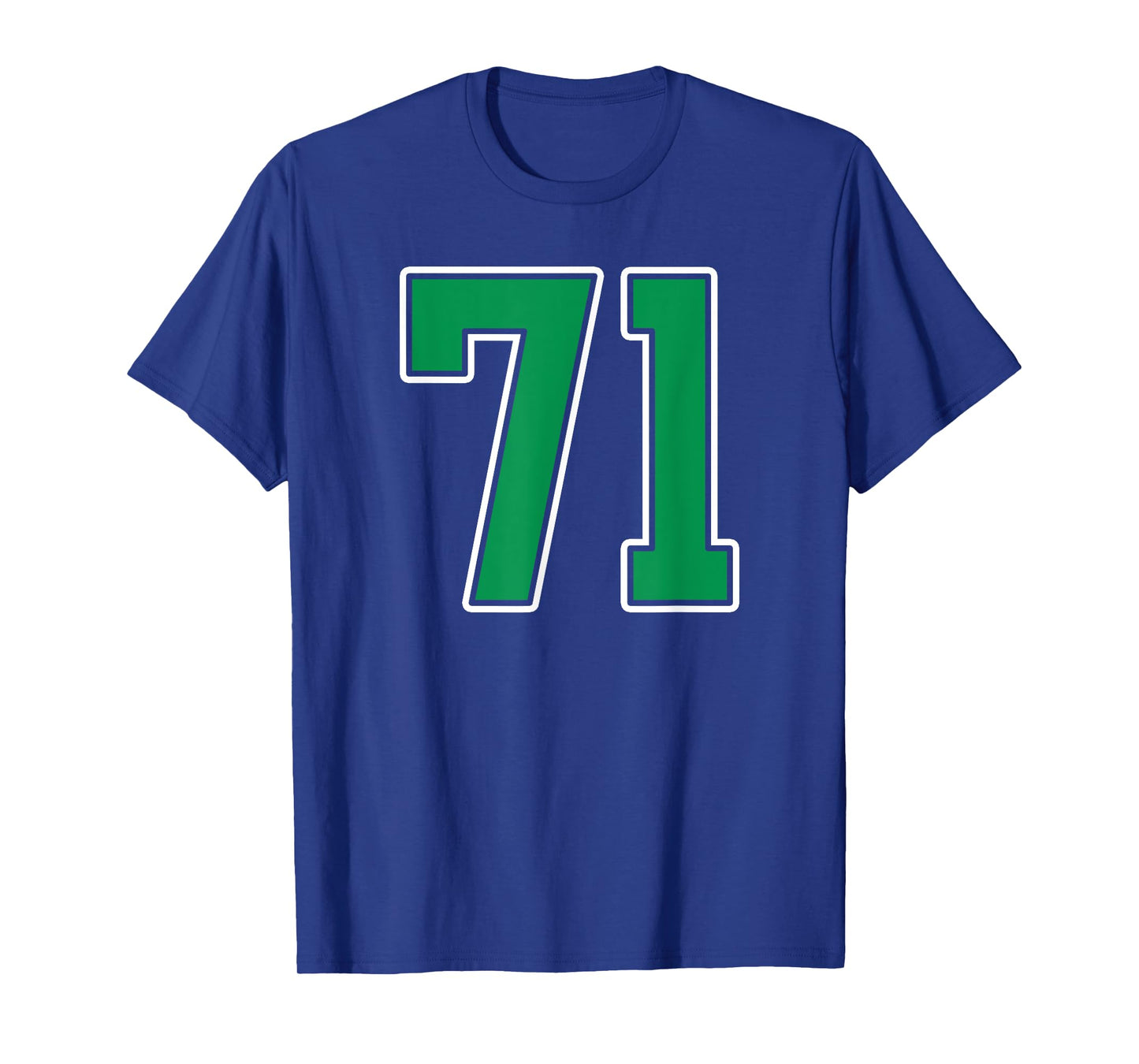 Kelly Green White Number 71 Jersey Player Uniform #71 T-Shirt