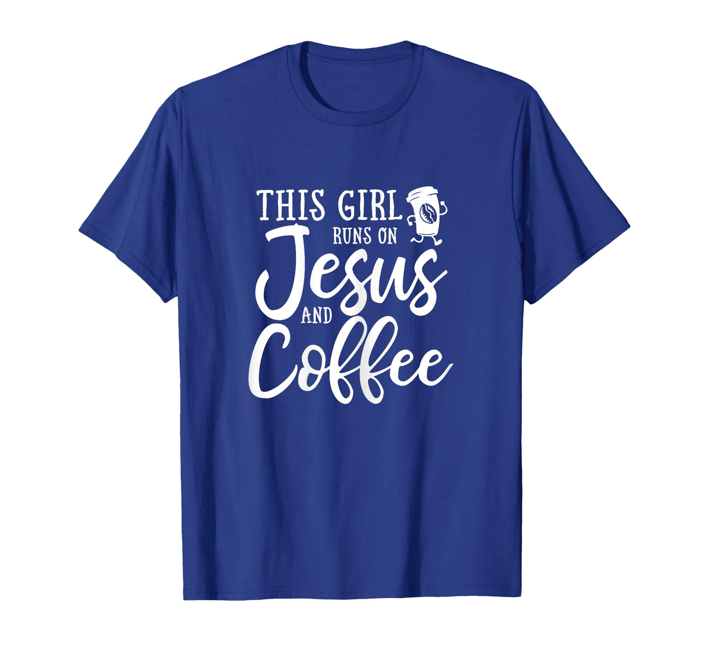 This Girl Runs On Jesus And Coffee Shirt Christian Gift T-Shirt