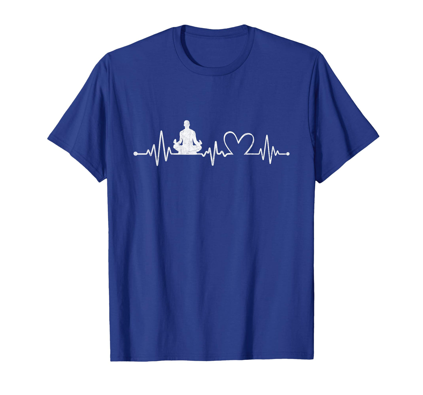 Distressed Yoga With Heartbeat Graphic Yoga Lover T-Shirt