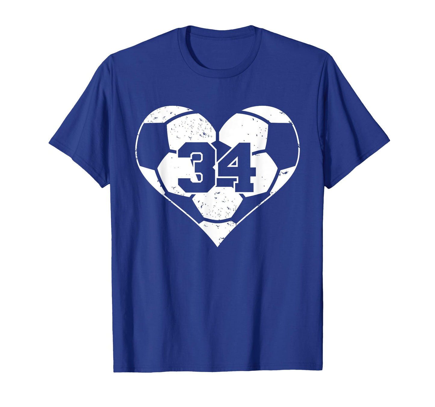 Soccer Number 34 Jersey Funny Soccer Heart Game Day T-Shirt