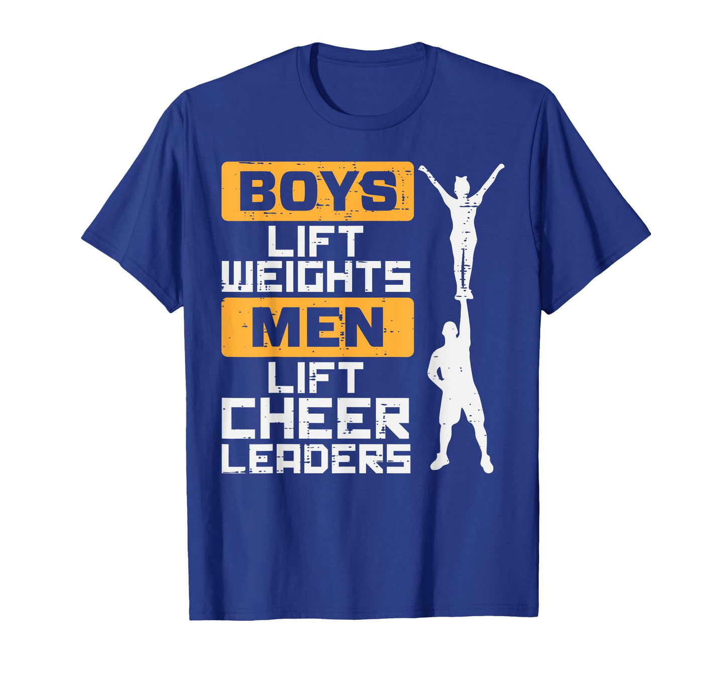 Boys Lift Weights Men Cheerleader Funny Cheerleading Male T-Shirt