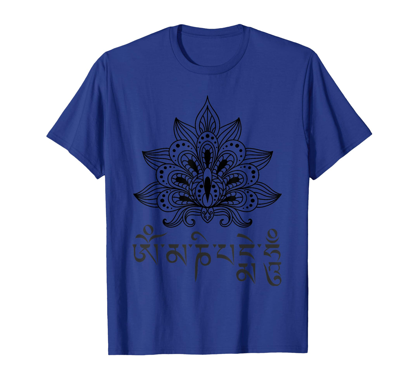Om Mani Padme Hum Lotus Mandala Spiritual Design T-Shirt