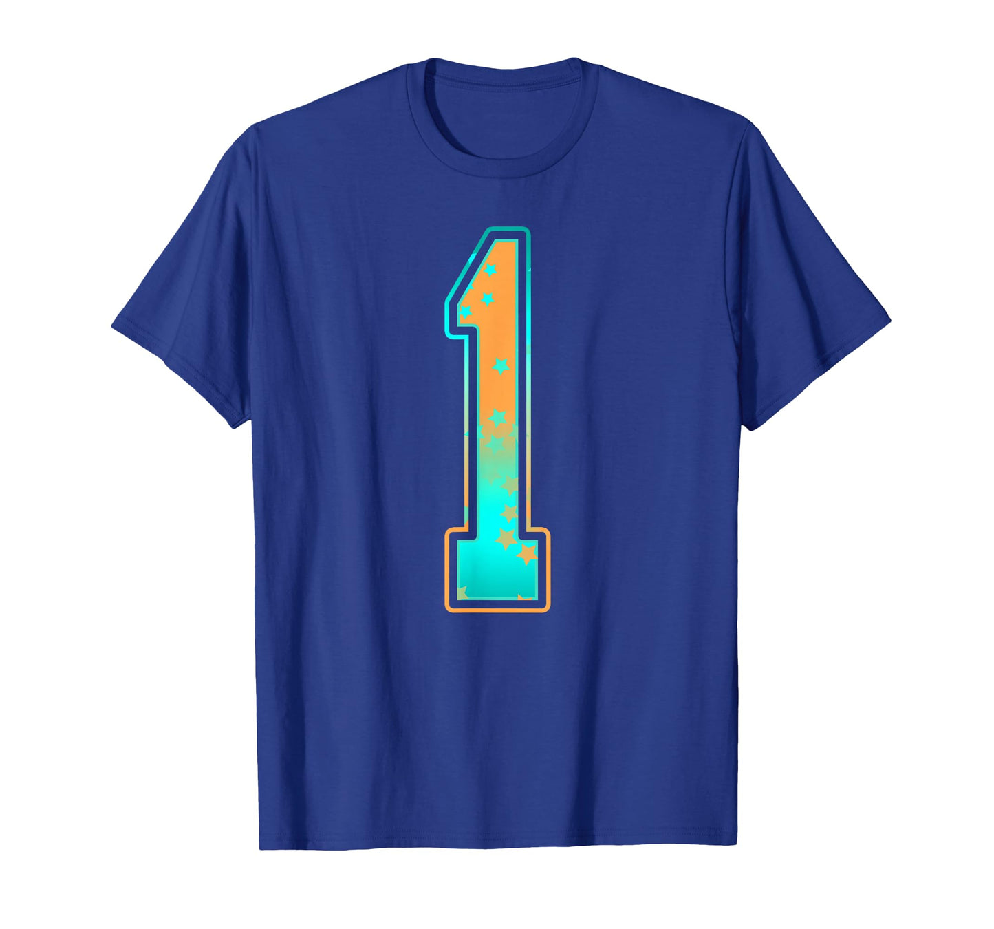 Mint Green Teal Orange Number 1 Jersey Player Uniform #1 T-Shirt
