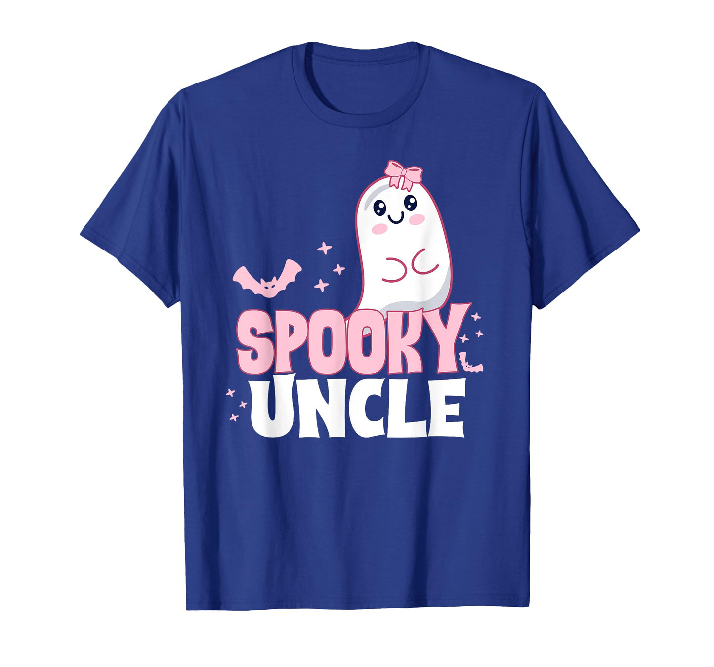 Spooky Uncle Family Cute Pink White Ghost Boo Halloween T-Shirt