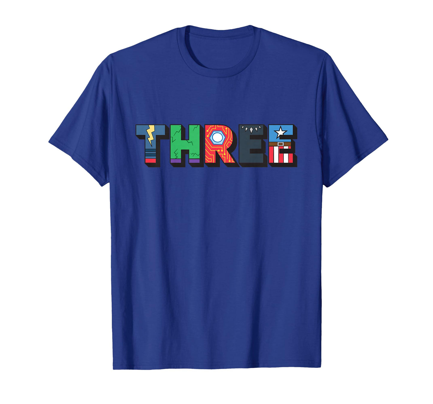 Marvel Super Heroes Avengers Numbers 3 Third 3rd Birthday T-Shirt